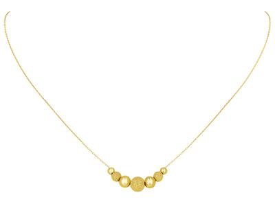 Collana 7 Sfere Graduate Da 3 A 6 Mm, 42 Cm, Oro Giallo 18 Ct.