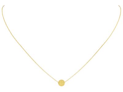 Collana 1 Sfera 6 MM In Raso, 42 Cm, Oro Giallo 18 Carati