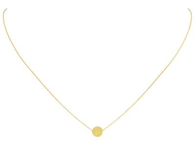 Collana 1 Sfera 6 MM In Raso, 42 Cm, Oro Giallo 18 Carati