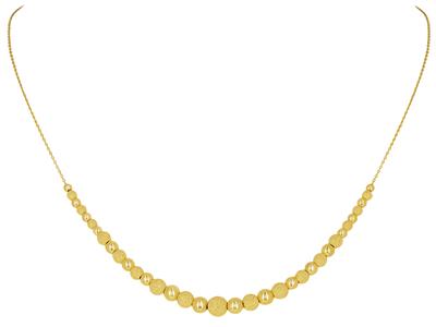 Collana Con Palline Sfumate Da 3 A 6 Mm, 42-45 Cm, Oro Giallo 18 Carati