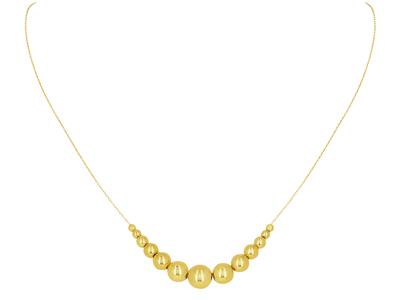 Collana 13 Sfere Graduate Da 2,60 A 8 Mm, 42 Cm, Oro Giallo 18 Ct.