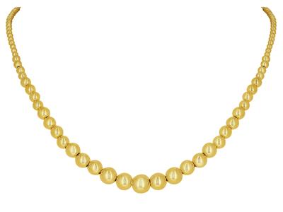 Collana Palline Graduate Da 3 A 9 Mm, 42 Cm, Oro Giallo 18 Carati