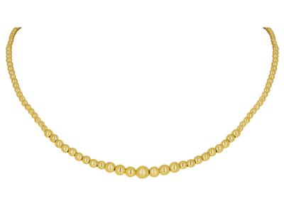 Collana Palline Graduate Da 3 A 6 Mm, 42 Cm, Oro Giallo 18 Carati