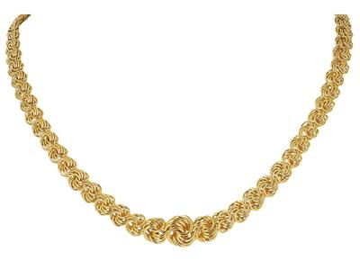 Collana A Rosette In Gocce 7,70-12 Mm, 45 Cm, Oro Giallo 18 Ct.