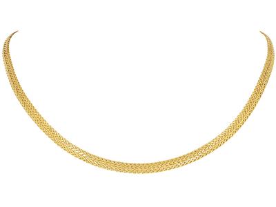 Collana Doppia Palma, Dritta 5,30 Mm, 45 Cm, Oro Giallo 18 Ct.