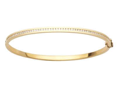 Bracciale Rigido Da 3 Mm, Bordo Liscio, Interno In Ossido Di Zirconio,63 X 52 Mm, Oro Giallo 18k - Immagine Standard - 1