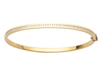 Bracciale 3 Mm, Bordo Liscio, Interno Ossido Di Zirconio, 63 X 52 Mm, Oro Giallo 18 Ct.