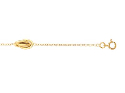 Bracciale 3 Nodi Su Catena Forzat 6mm, 19 Cm, Oro Giallo 750 - Immagine Standard - 2