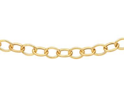 Collana A Maglie For\at Da 6 Mm, Filo Da 1,10 Mm, 50 Cm, Oro Giallo 18k - Immagine Standard - 2