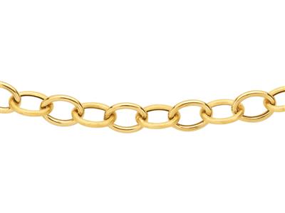 Collana A Maglie For\at Da 7 Mm, Tubo Da 1,30 Mm, 45 Cm, Oro Giallo 18k - Immagine Standard - 2