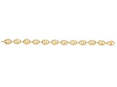 Bracciale Chicchi Di Caffè Chiari 12 Mm, 23 Cm, Oro Giallo 18 Carati