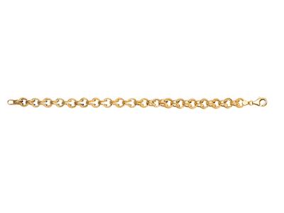 Bracciale Gros Sirop, Alternanza Di Maglie Lisce E Pungenti 8 Mm, 23 Cm, Oro Giallo 18 Carati