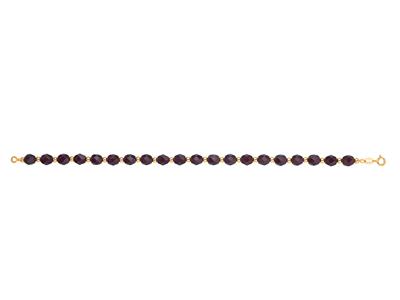 Bracciale Sfere 4 Mm, Cristallo Granato 6 Mm, 19 Cm, Oro Giallo 750 - Immagine Standard - 1