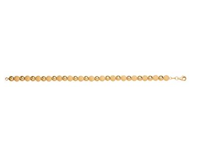 Bracciale 6 MM A Sfere Chiare Alternate 1/1 Lisce E Laser, 19 Cm, Oro Giallo 18 Carati - Immagine Standard - 1