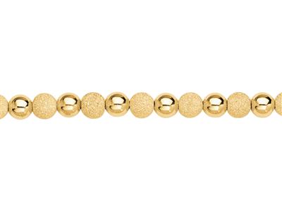 Bracciale 6 MM A Sfere Chiare Alternate 1/1 Lisce E Laser, 19 Cm, Oro Giallo 18 Carati - Immagine Standard - 2