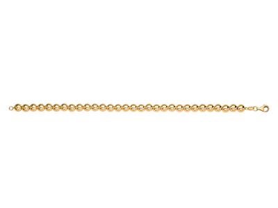 Bracciale Con Sfere Chiare Lisce Da 6 Mm, 19 Cm, Oro Giallo 18 Carati