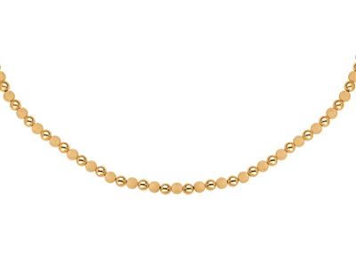 Collana 8 MM Di Sfere Chiare Alternate 1/1 Lisce E Laser, 45 Cm, Oro Giallo 18 Ct. - Immagine Standard - 1
