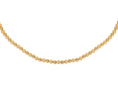 Collana 8 MM Di Sfere Chiare Alternate 11 Lisce E Laser, 45 Cm, Oro Giallo 18 Ct.