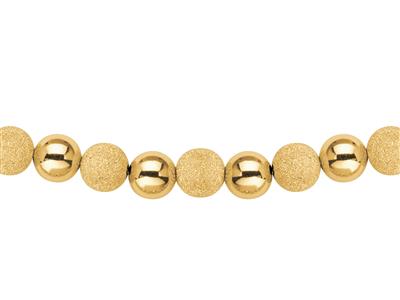 Collana 8 MM Di Sfere Chiare Alternate 1/1 Lisce E Laser, 45 Cm, Oro Giallo 18 Ct. - Immagine Standard - 2