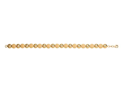 Bracciale 8 MM Con Sfere Luminose Alternate 11 Lisce E Laser, 20 Cm, Oro Giallo 18 Ct.