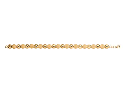 Bracciale 8 MM Con Sfere Luminose Alternate 11 Lisce E Laser, 20 Cm, Oro Giallo 18 Ct.