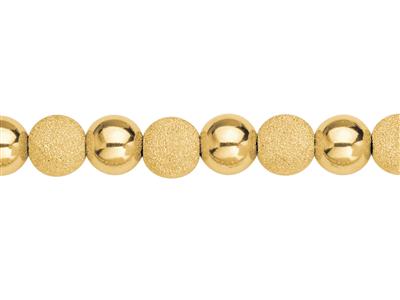 Bracciale 10 MM A Sfere Chiare Alternate 1/1 Lisce E Laser, 20 Cm, Oro Giallo 18 Ct. - Immagine Standard - 2