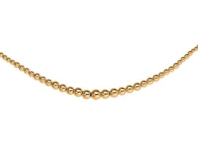 Collana, Sfere Luminose Lisce A Goccia 310 Mm, 45 Cm, Oro Giallo 18 Ct.