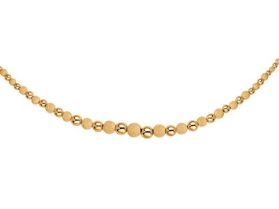 Collana Di Sfere Ultraleggere 1/1 Lisce E Tagliate Al Laser 3/10 Mm, 45 Cm, Oro Giallo 18 Ct. - Immagine Standard - 1