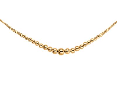 Collana, Sfere Luminose Lisce A Goccia 3/12 Mm, 45 Cm, Oro Giallo 18 Ct. - Immagine Standard - 1