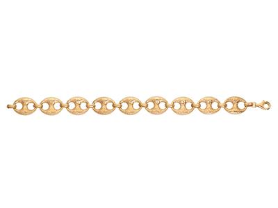 Bracciale A Maglie Chicco Di Caffè Granulato 16 X 21 Mm, 22 Cm, Oro Giallo 18 Ct. - Immagine Standard - 1