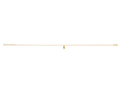 Catena Cavigliera Charm Noeud Piqué Forçat 4 Mm, 253 Cm, Oro Giallo 18 Carati