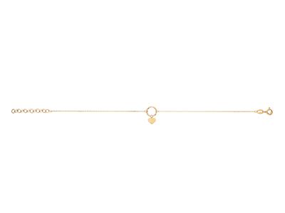 Bracciale Cerchio E Cuore Con Nappe, 173 Cm, Oro Giallo 18 Carati