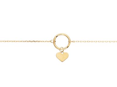 Bracciale Cerchio E Cuore Con Nappe, 17+3 Cm, Oro Giallo 18 Carati - Immagine Standard - 2