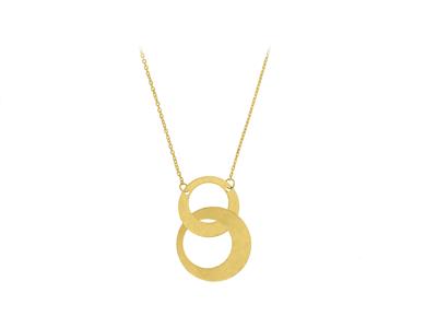 Collana 2 Cerchi Asimmetrici A Cascata, 423 Cm, Oro Giallo 750
