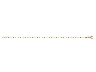 Bracciale A Maglie Solide Rectagle 2,70 Mm, 18 Cm, Oro Giallo 18 Carati