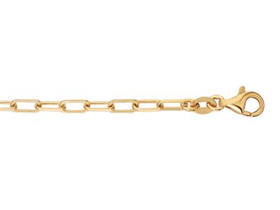Bracciale A Maglie Solide Rectagle 2,70 Mm, 18 Cm, Oro Giallo 18 Carati - Immagine Standard - 2