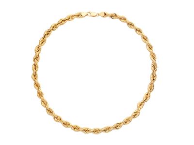 Collana Corda Cava 7,50 Mm, 80 Cm, Oro Giallo 750