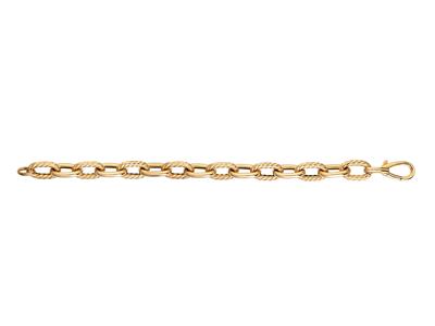 Bracciale, Maglia Ovale Cava, Alternata Liscia E Con Gadroon, 20,50 Cm, Oro Giallo 18 Ct.