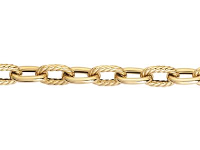 Bracciale, Maglia Ovale Cava, Alternata Liscia E Con Gadroon, 20,50 Cm, Oro Giallo 18 Ct. - Immagine Standard - 2