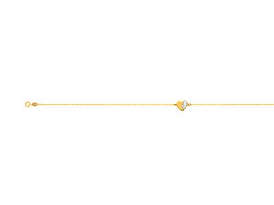 Bracciale Motivo Cuore Madreperla Su Catena, 173 Cm, Oro Giallo 18 Kt