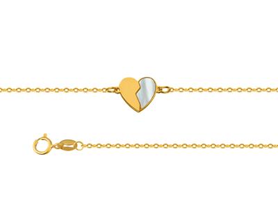 Cavigliera Motivo Cuore Met@ Madreperla Su Catena, 25+3 Cm, Oro Giallo750 - Immagine Standard - 2