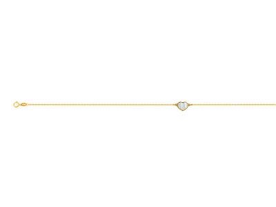Bracciale Motivo Cuore Madreperla Su Catena, 173 Cm, Oro Giallo 18 Kt