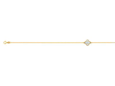 Bracciale Motivo Fiore Madreperlatosu Catena, 173 Cm, Oro Giallo 18 Kt
