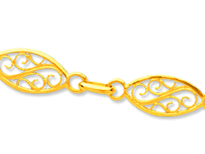Collana A Maglia In Filigrana 6 Mm,50 Cm, Oro Giallo 18 Carati - Immagine Standard - 2