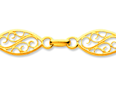 Bracciale A Maglia In Filigrana 6 Mm, 19 Cm, Oro Giallo 18 Carati - Immagine Standard - 2