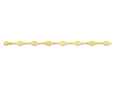 Bracciale A Maglia Filigranata 6,8 Mm, 19 Cm, Oro Giallo 18 Carati