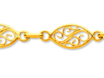 Bracciale A Maglia In Filigrana 6,8mm, 19 Cm, Oro Giallo 18 Carati - Immagine Standard - 2