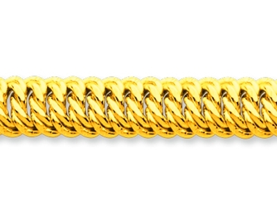 Bracciale A Maglia Americana 8 Mm, 18 Cm, Oro Giallo 18 Carati - Immagine Standard - 2