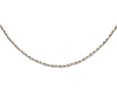 Collana Fantasia Solida 3,5 Mm, 50 Cm, Oro Bicolore 18 Carati
