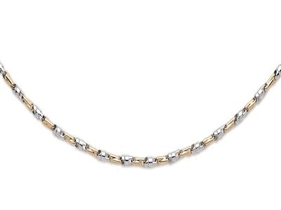 Collana Fantasia Solida 3,5 Mm, 50 Cm, Oro Bicolore 18 Carati - Immagine Standard - 2